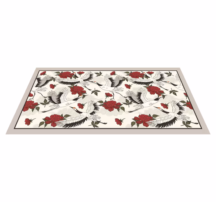 Tapete vinílico natureza padrão de guindaste elegante - TenStickers
