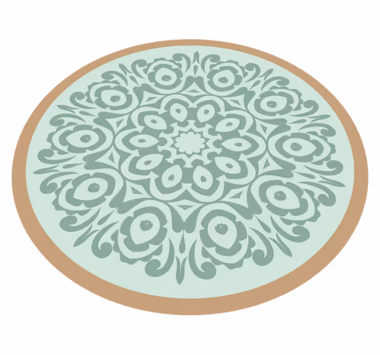 Tapete vinílico de mandala arranjo botânico redondo - TenStickers