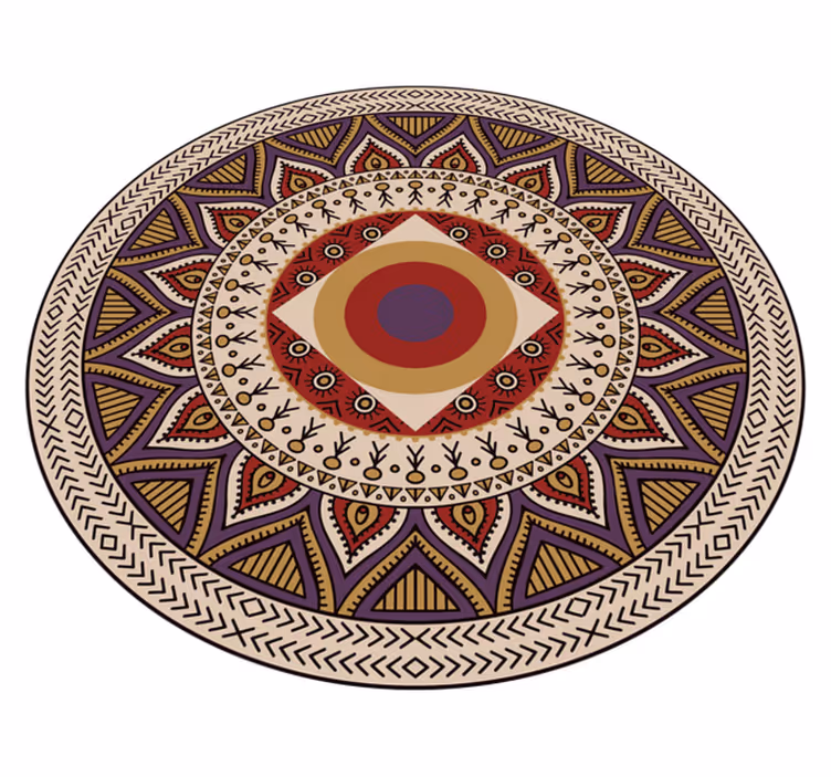 Tapete vinílico de mandala padrão circular vibrante - TenStickers