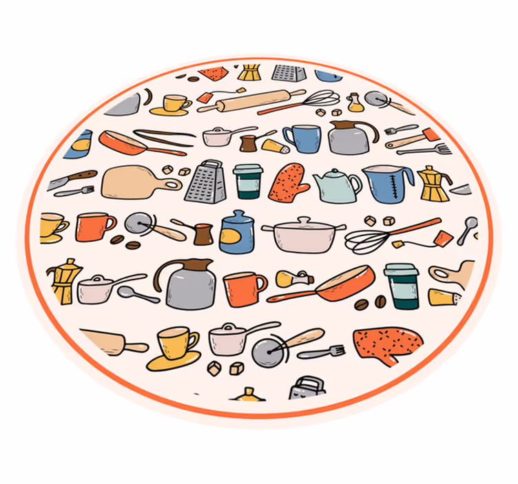 Tapete vinílico cozinha coleção de utensílios - TenStickers