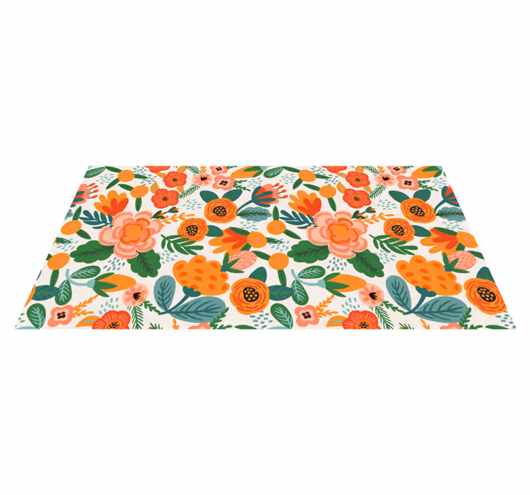 Tapete vinílico flores e plantas padrão jardim floral - TenStickers