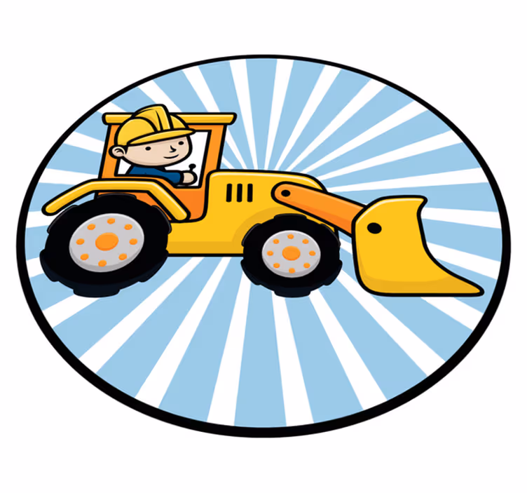 Tapete vinílico infantis veículo de construção divertido - TenStickers