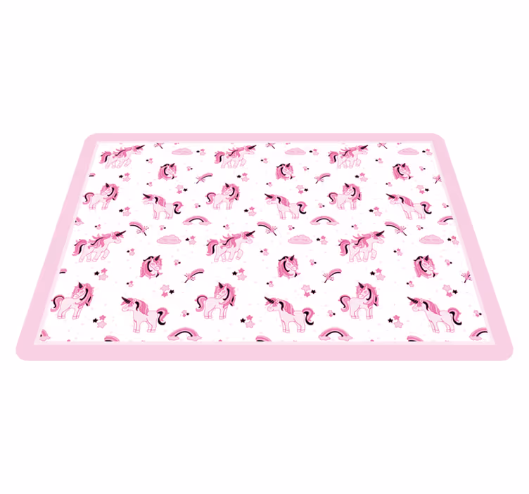 Tapete vinílico infantis reino de fantasia de unicórnio - TenStickers