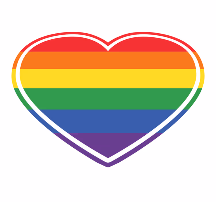 Tapete do quarto do orgulho gay em formato de coração - TenStickers