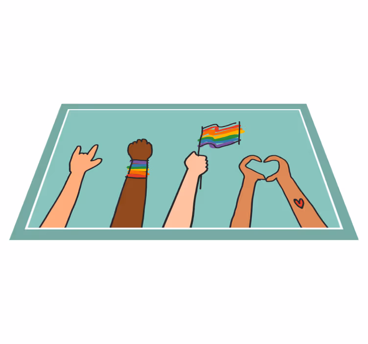 Tapete vinílico eventos diversas mãos para cima - TenStickers