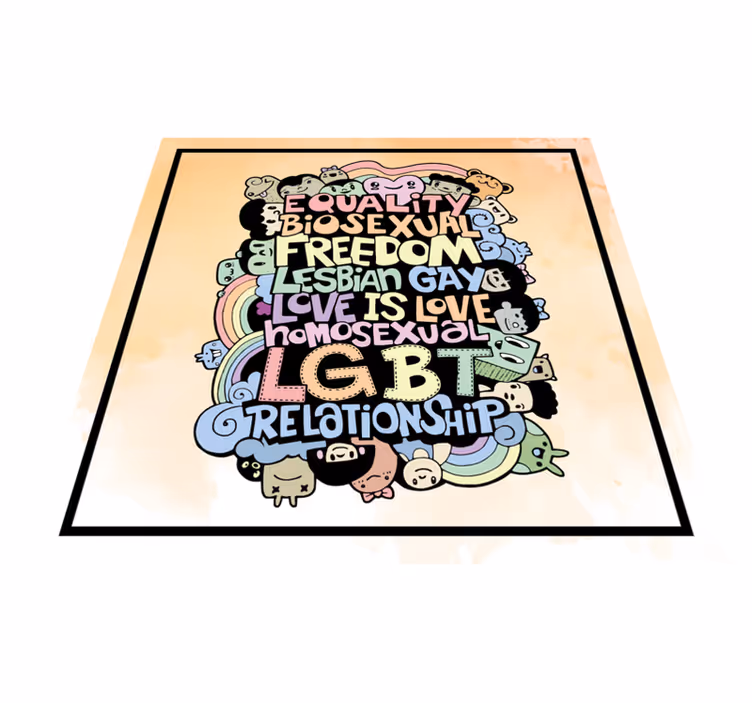Tapete vinílico frases e textos mensagem lgbt colorida - TenStickers