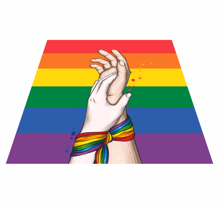 Tapete vinílico eventos mãos da unidade arco-íris - TenStickers