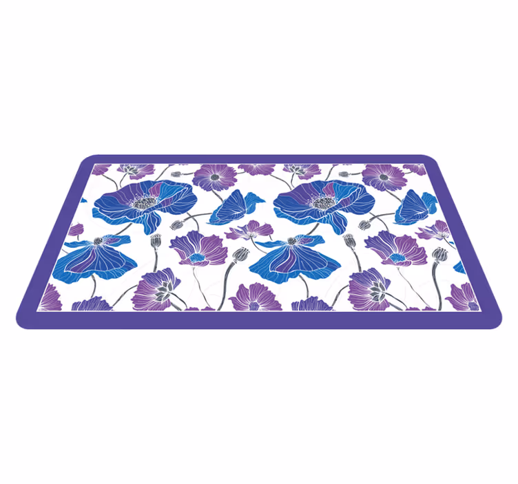 Tapete vinílico flores e plantas sonho botânico azul - TenStickers