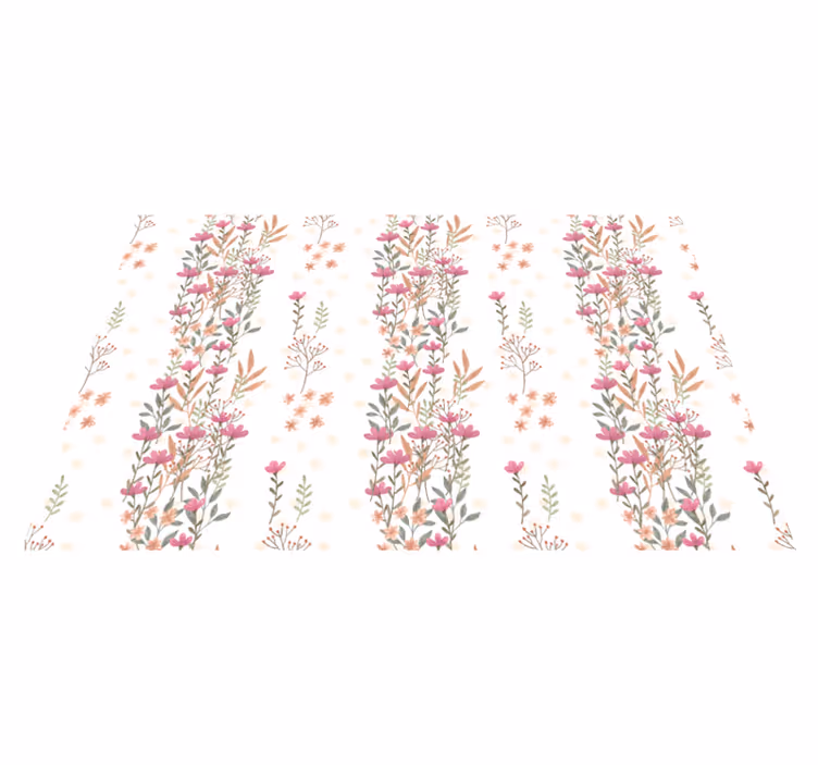Tapete vinílico flores e plantas motivo com padrão floral - TenStickers