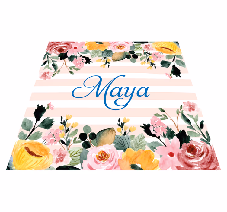 Tapete vinílico quarto personalização floral - TenStickers