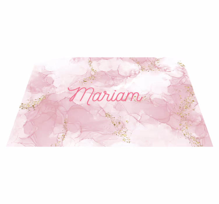 Tapete de vinil mármore nome rosa elegante - TenStickers