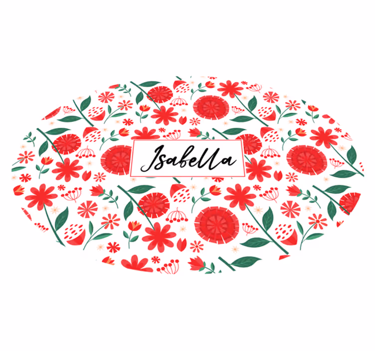 Tapete vinílico quarto flores vermelhas personalizadas - TenStickers