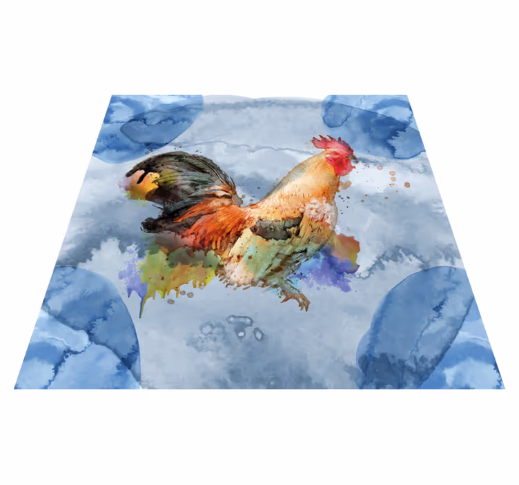 Tapete vinílico de animais galo aquarela - TenStickers