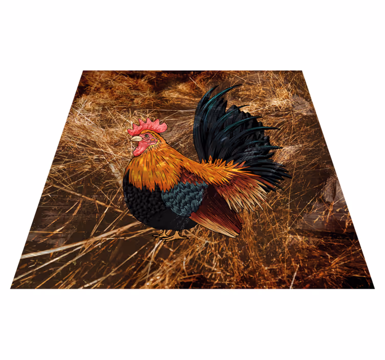 Tapete vinílico estampa de animal galo vibrante - TenStickers