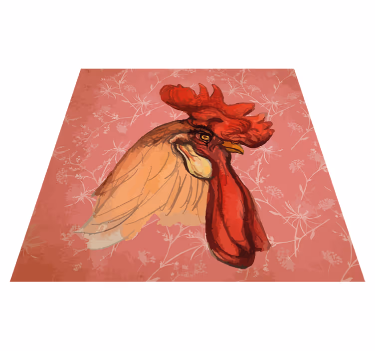 Tapete vinílico estampa de animal motivo floral de galo - TenStickers