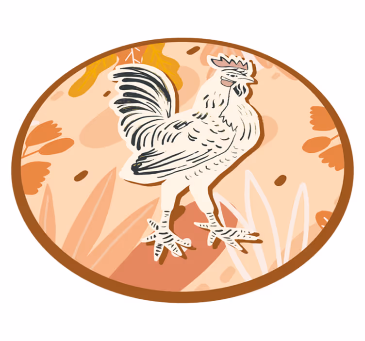Tapete vinílico de animais galo encantador - TenStickers