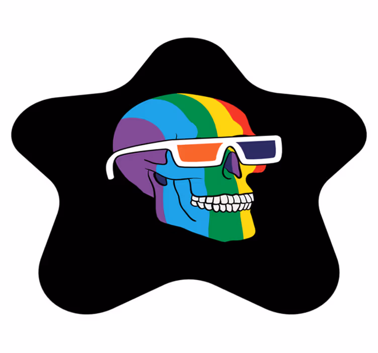 Tapete vinílico mosaico óculos de caveira coloridos - TenStickers