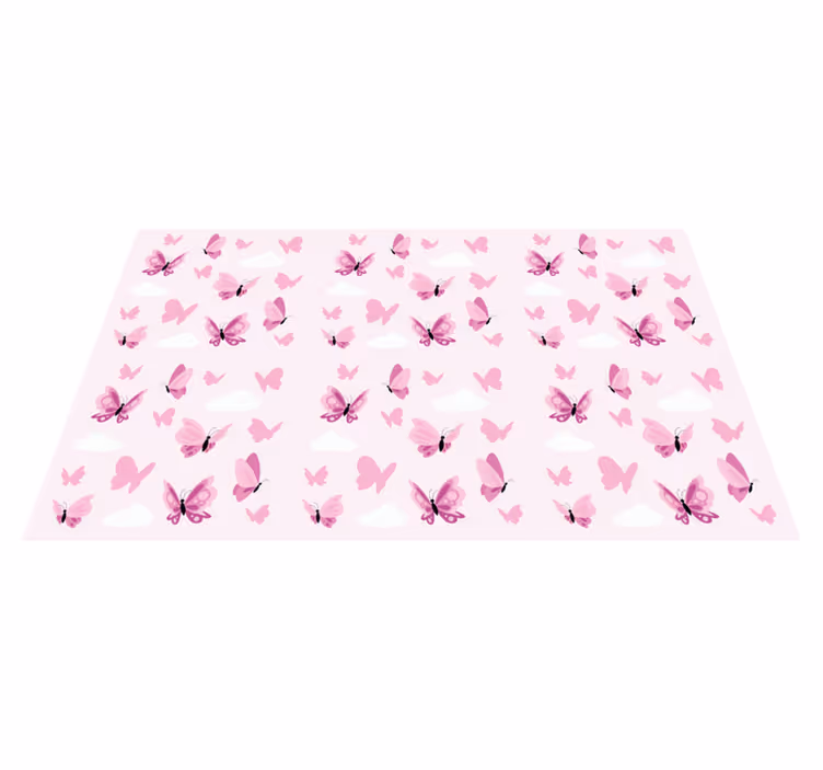 Tapete de vinil infantil com borboletas rosa - TenStickers
