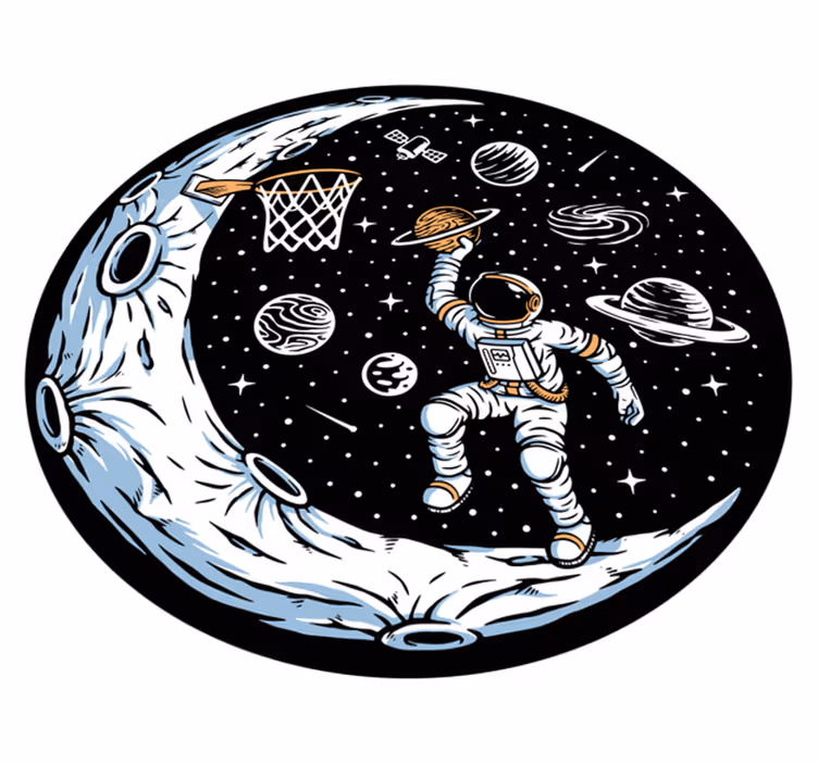 Tapete vinílico estrelas astronauta mergulhando - TenStickers