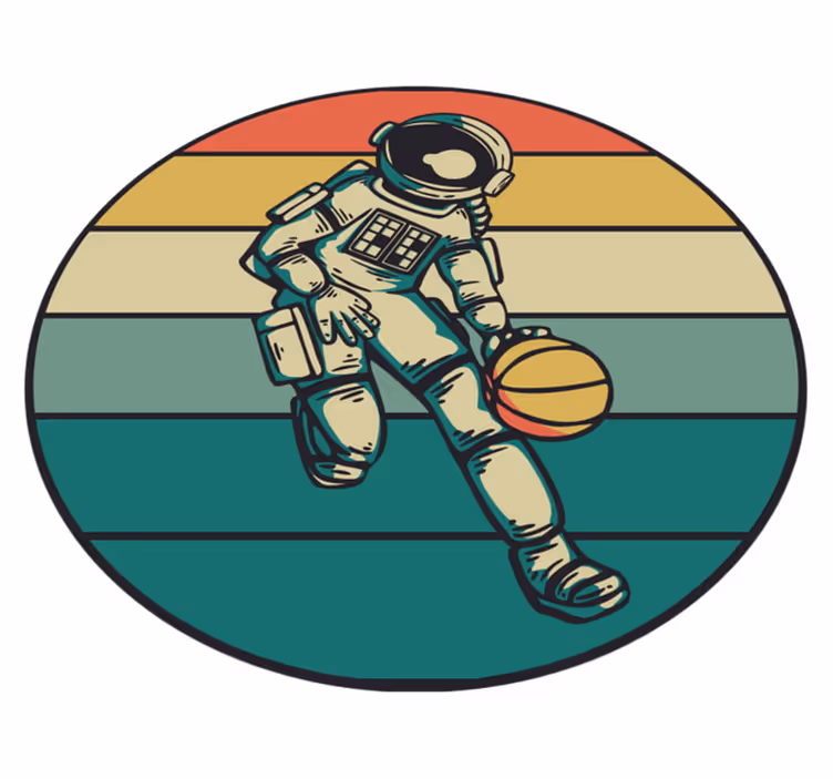 Tapete vinílico de jogos jogo de basquete de astronauta - TenStickers