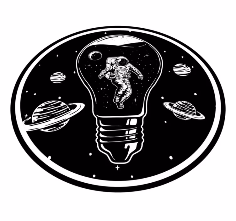 Tapete vinílico estrelas cosmonauta em lâmpada - TenStickers