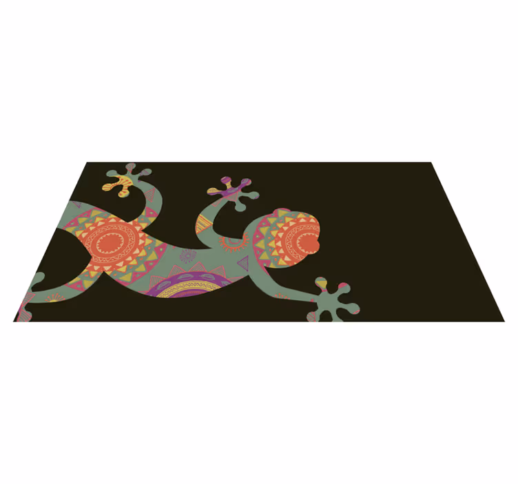 Tapete vinílico de mandala lagarto geométrico colorido - TenStickers