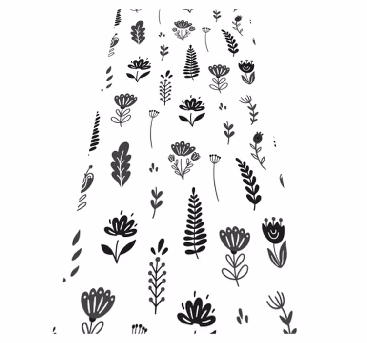 Tapete vinílico flores e plantas padrão de silhueta floral - TenStickers