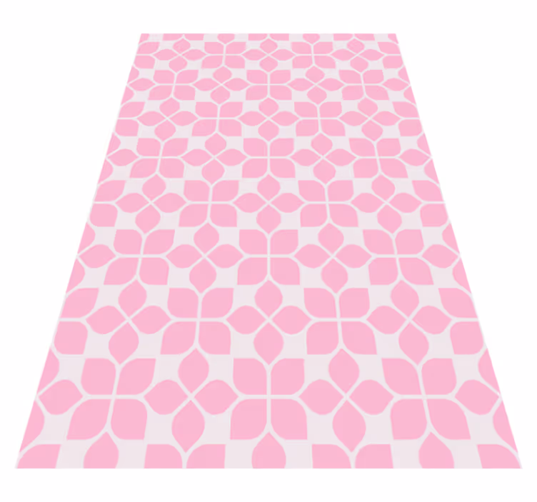 Tapete vinílico mosaico azulejo floral rosa - TenStickers