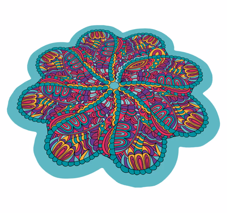 Tapete vinílico de mandala motivo colorido vibrante - TenStickers