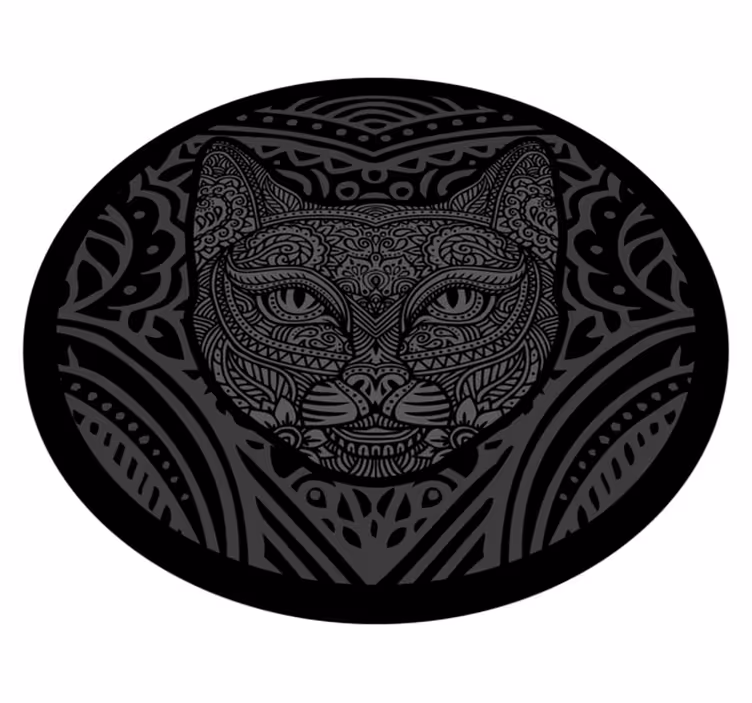 Tapete vinílico de animais cara de gato preto - TenStickers
