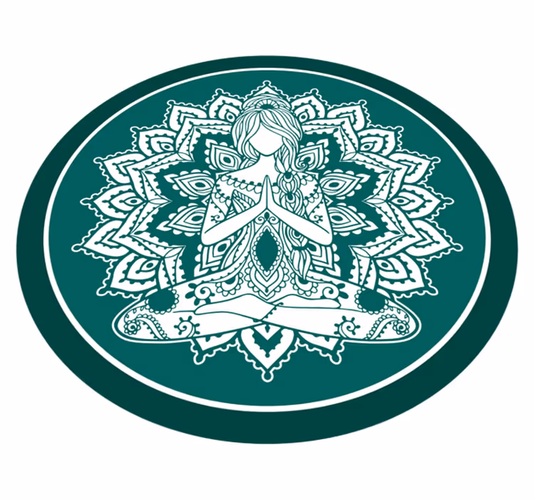 Tapete vinílico de mandala arte verde meditativa - TenStickers