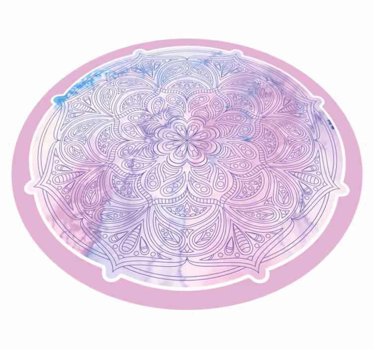 Tapete vinílico de mandala floral rosa pastel - TenStickers