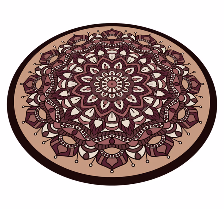 Tapete vinílico de mandala motivo complexo marrom - TenStickers