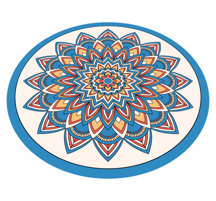 Tapete vinílico de mandala arranjo botânico vibrante - TenStickers