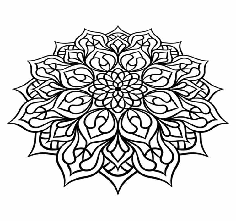Tapete vinílico de mandala padrão roxo elegante - TenStickers
