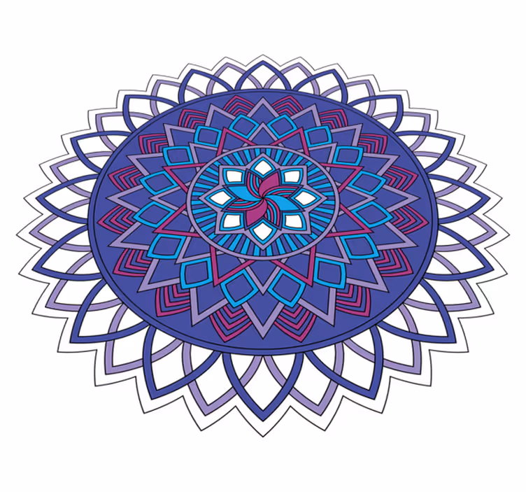 Tapete vinílico de mandala arranjo floral intrincado - TenStickers