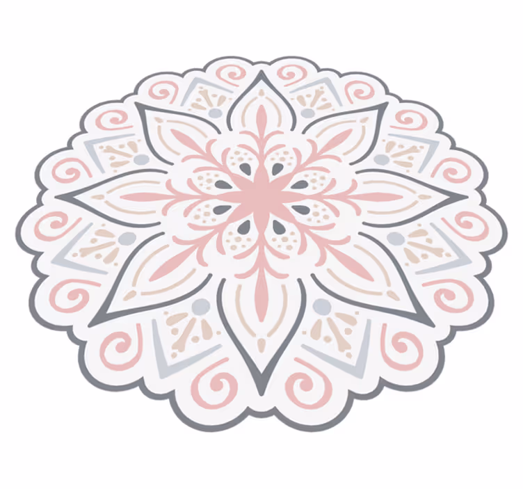 Tapete vinílico de mandala elemento floral gracioso - TenStickers