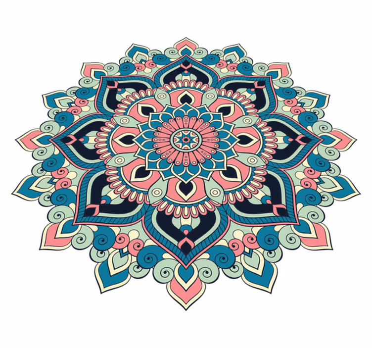 Tapete de vinil mandala com padrão colorido - TenStickers