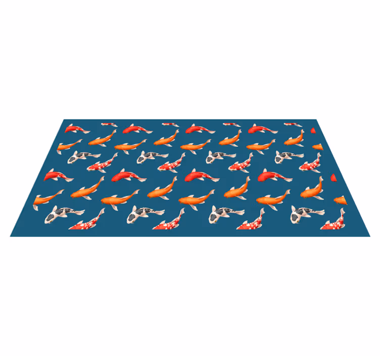 Tapete vinílico natureza padrão de peixe koi - TenStickers