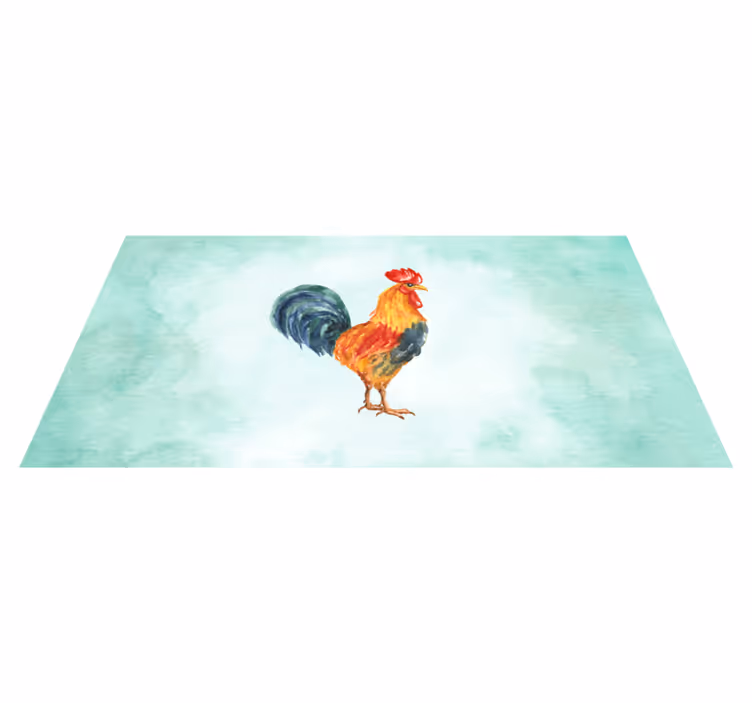 Tapete vinílico de animais arte de galo em aquarela - TenStickers