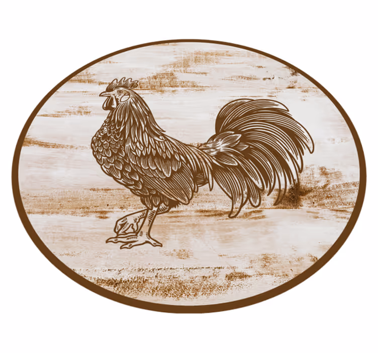 Tapete vinílico de animais ilustração de galo vintage - TenStickers