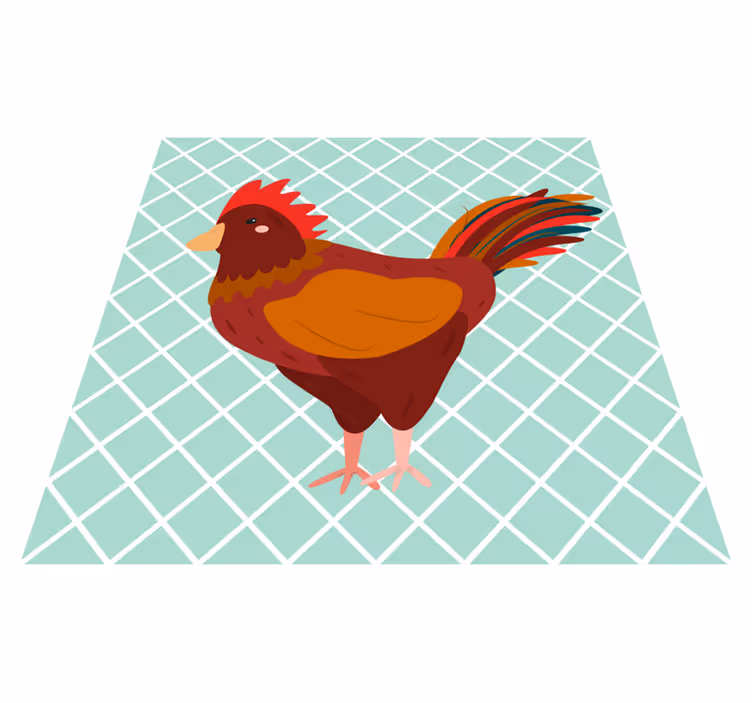 Tapete vinílico cozinha ilustração colorida de galo - TenStickers