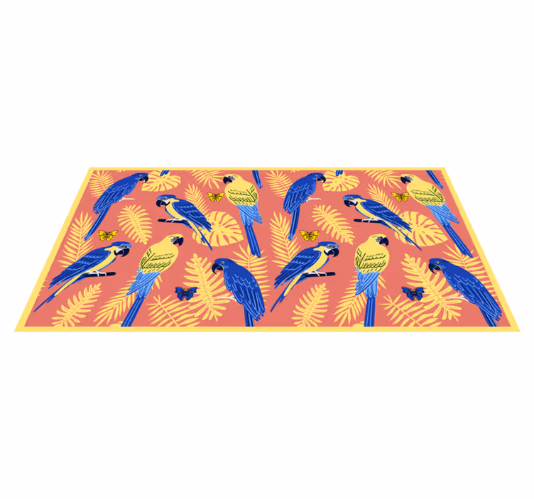 Tapete vinílico natureza padrões de papagaios tropicais - TenStickers