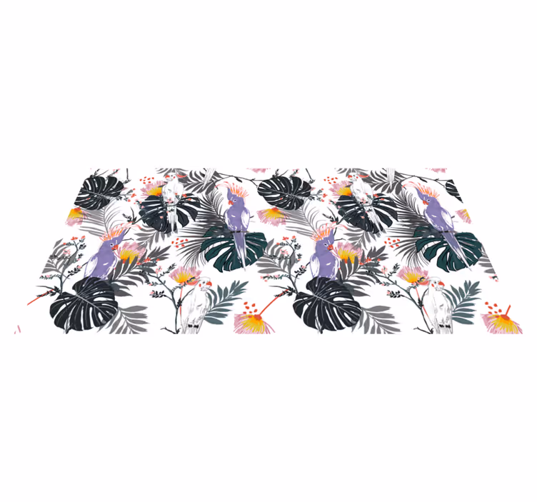 Tapete vinílico sala de estar arranjo de folhas tropicais - TenStickers