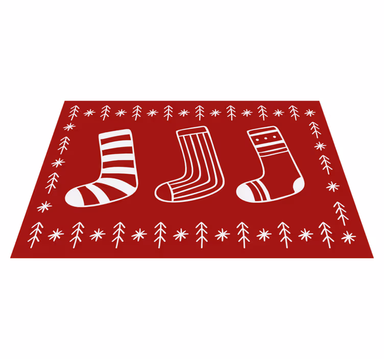 Tapete vinílico do Natal meias vermelhas fstive - TenStickers