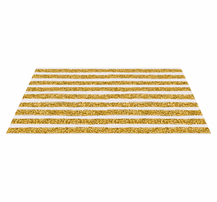 Tapete vinílico às risca glitter dourado - TenStickers