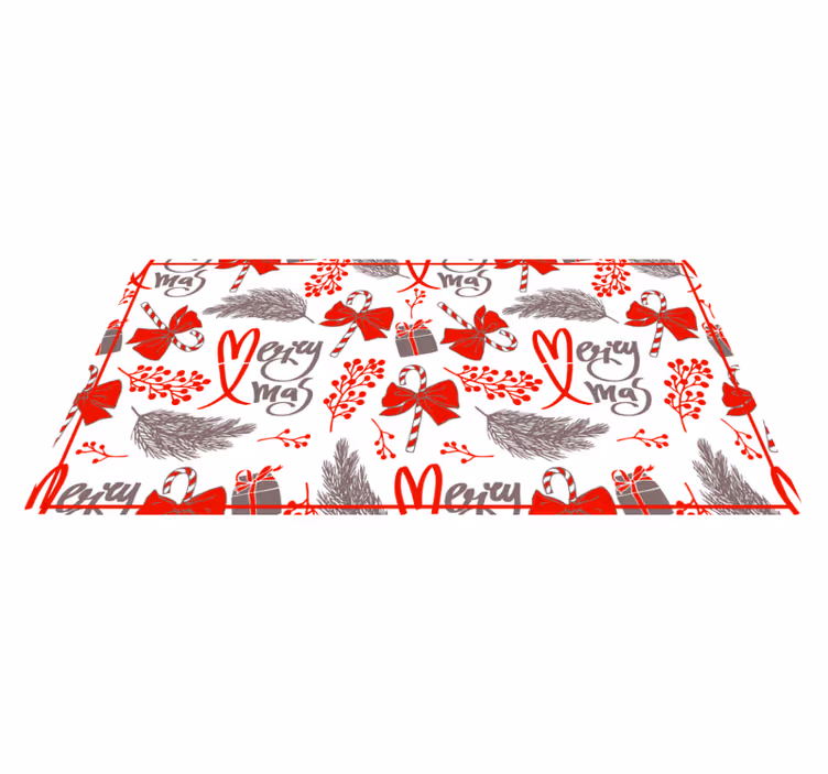Tapete vinílico do Natal saudações e corações - TenStickers
