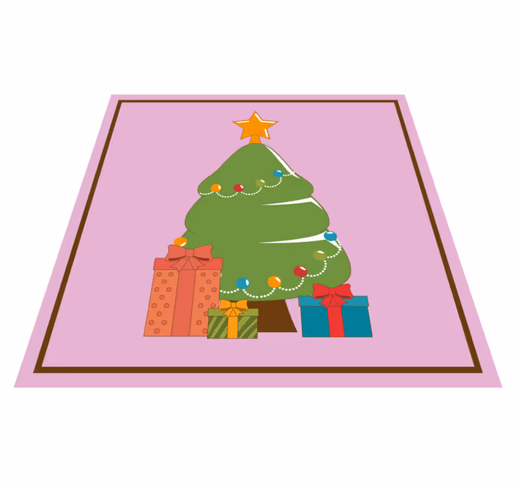 Tapete vinílico do natal ilustração de árvore com presentes - TenStickers