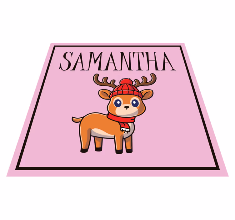 Tapete vinílico do Natal rena bebê com nome - TenStickers