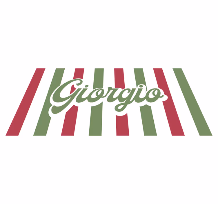 Tapete vinílico com nome bandeira italiana - TenStickers